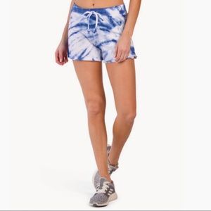 Te Verde Drawstring Tie Dye Shorts Blue Size Medium